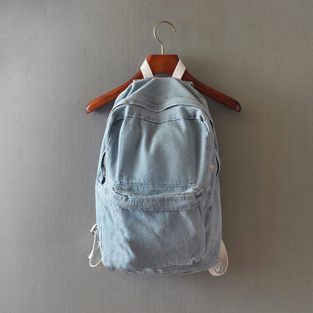 Femmes sac à dos garçons fille unisexe sac à dos sacs d'école sac à dos Denim travail voyage sac à bandoulière adolescent décontracté rétro sac à dos # LR2