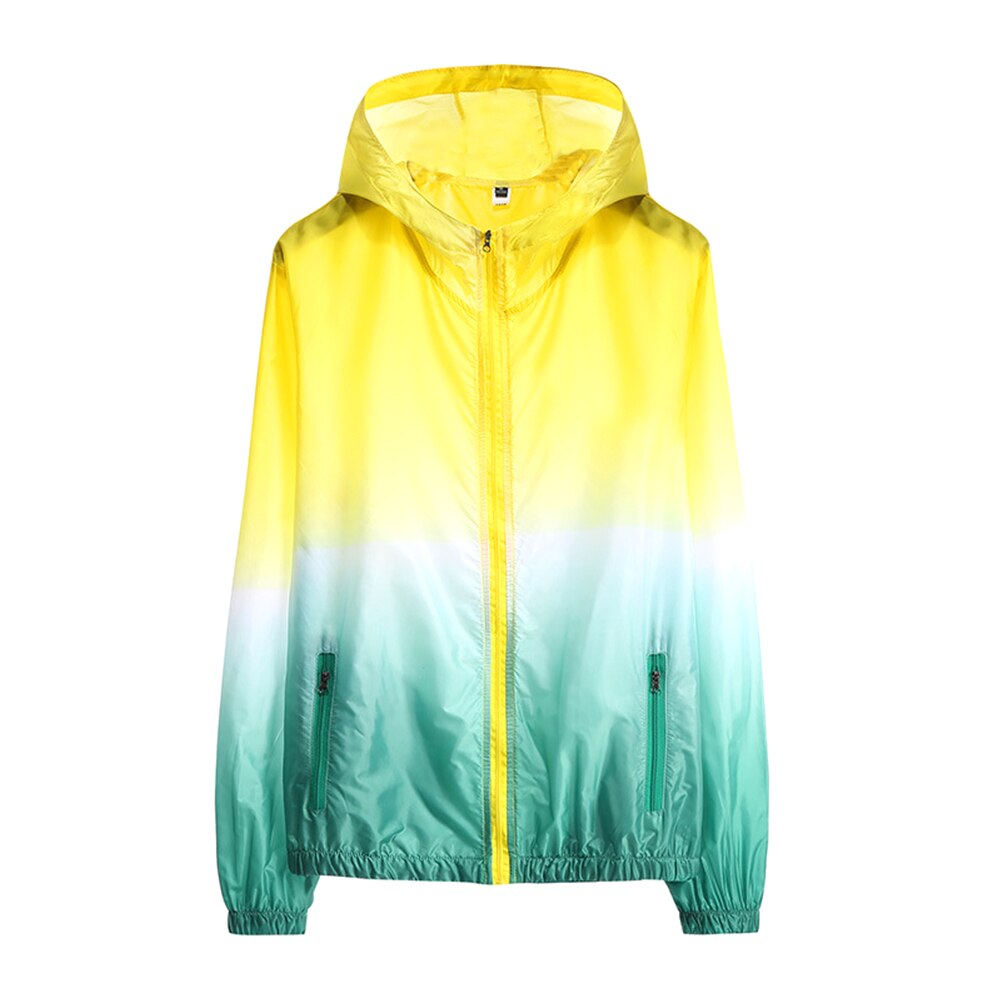 Men Women UV Protection Coat Sunscreen Ultra Thin Breathable Hooded Top for Summer: Ivory