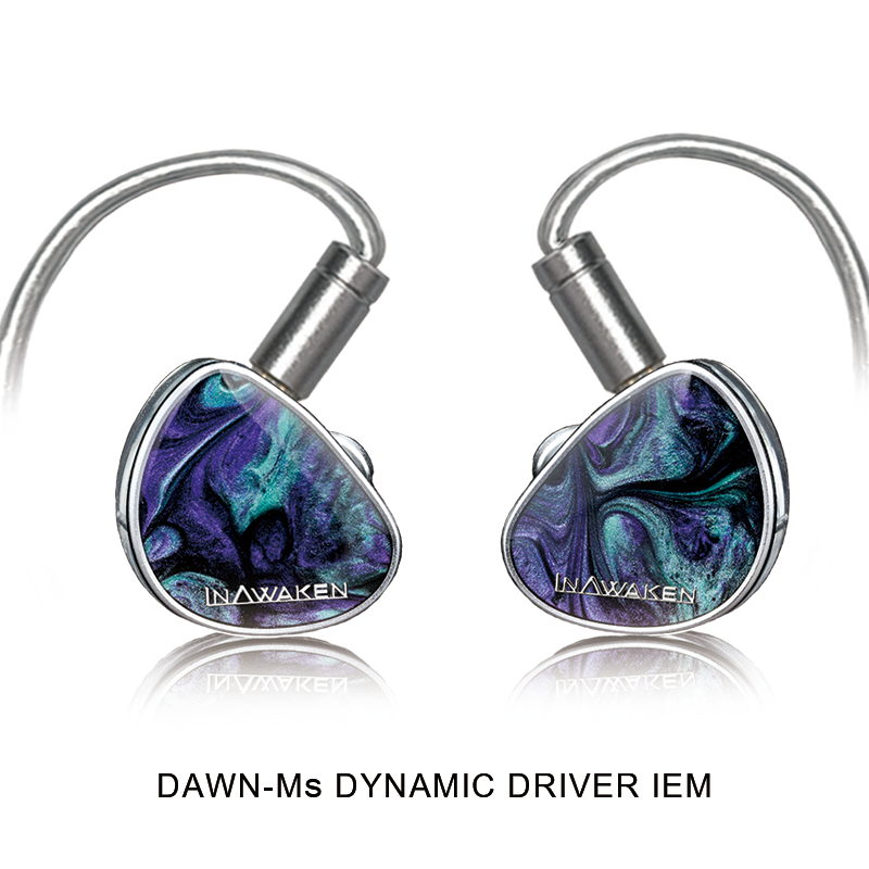 INAWAKEN DAWN-MS Cable blindado plateado con controlador dinámico SDPGD de 11,2 mm IEM OFC con terminal de un solo extremo de 3,5 mm