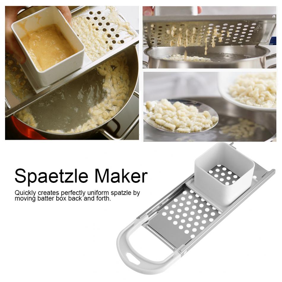 Máquina para hacer spaetzle con cuchilla de acero inoxidable, herramienta para hacer dumplings de fideos con tolva de seguridad, utensilios para cocinar pasta, aparatos de cocina para el hogar