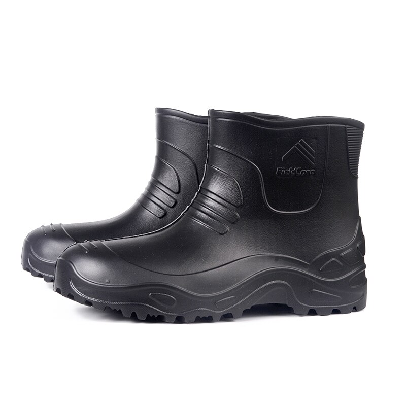 Rouroliu Mannen Enkel Pvc Regen Schoenen Licht Comfortabele Water Laarzen Lente Herfst Outdoor Antislip Regenlaarzen: M(37-38)