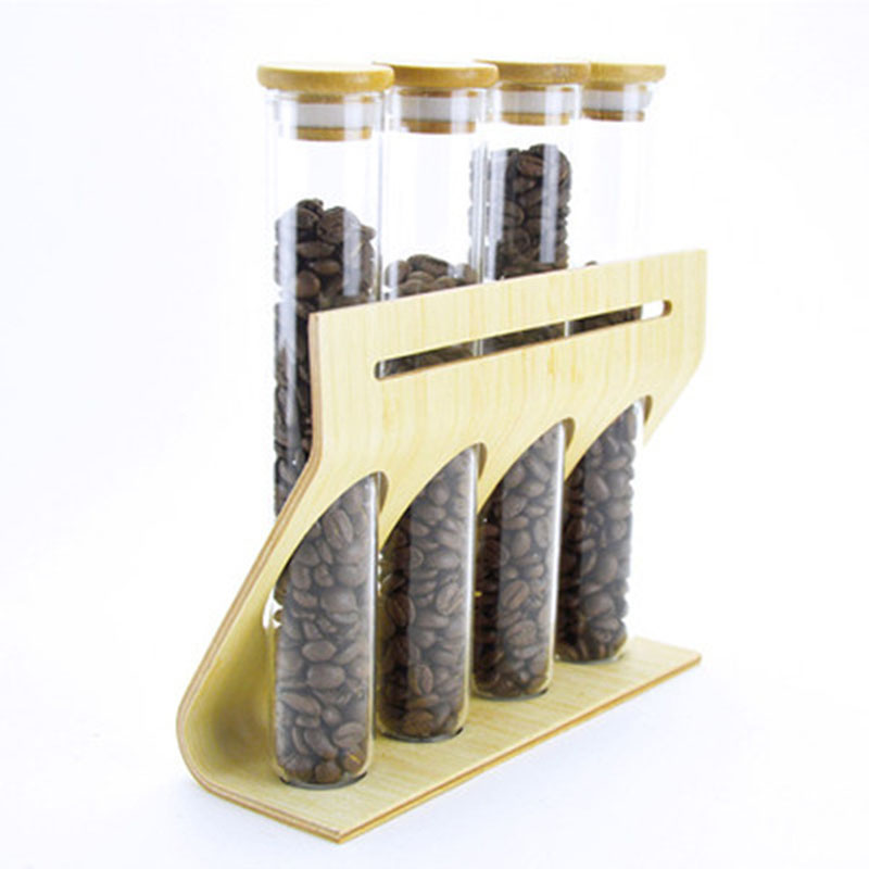 Coffee Bean Display Rack Flower Tea Display Rack Stand Cereals Canister Glass Test Tube Sealed Display