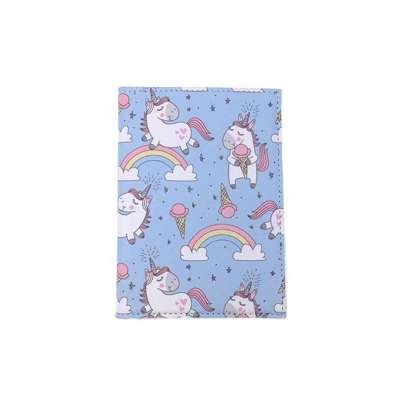 beignet licorne motifs protège-passeport femmes et hommes voyage passeport couverture en cuir avec 6 styles pour choisir: Marron