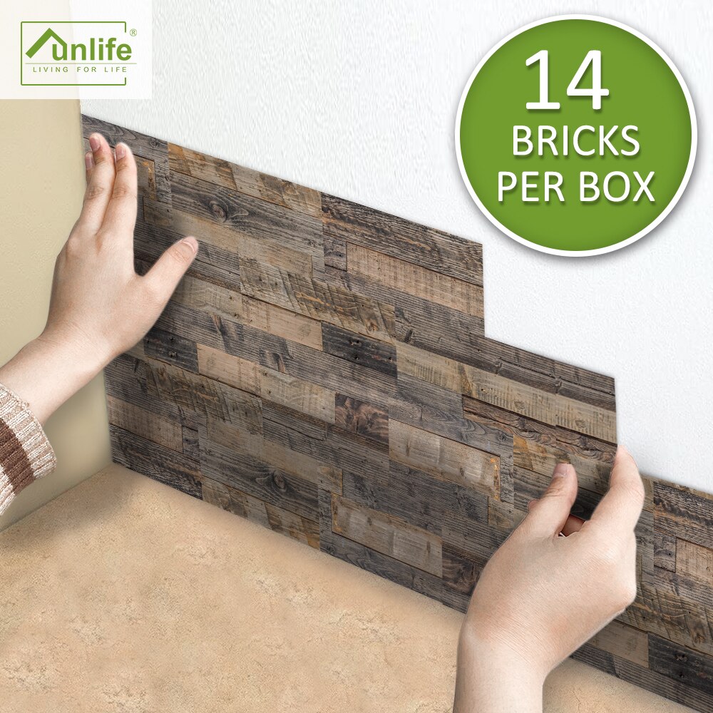 Funlife® american style™ 14 stk naturlig tre bakplate fliser gulvklistremerke peis vanntett baderomsinnredning