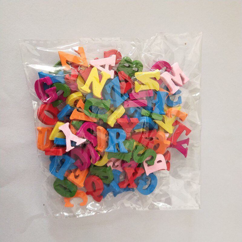 100Pcs 15Mm Diy Alfabet Nummers Home Party Kerst Decoratie Houten Gemengde Multi-color Woord Letters Blok Handgemaakte craft: Letter
