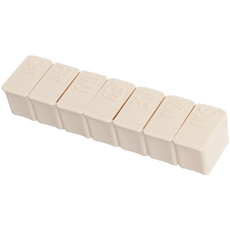 7 Dagen Wekelijkse Pillendoosje Case Tablet Geneeskunde Box Houder Organizer Pill Dispenser Splitters Reizen Divider Draagbare: Beige