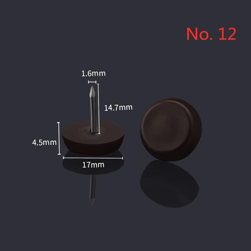 20 Stks/partij 10Mm/14Mm/17Mm Meubels Plastic Voet Nail Sofa Tafel En Stoel Kruk Nylon vocht Proof Antislip Pad Geluid Anch: No. 12