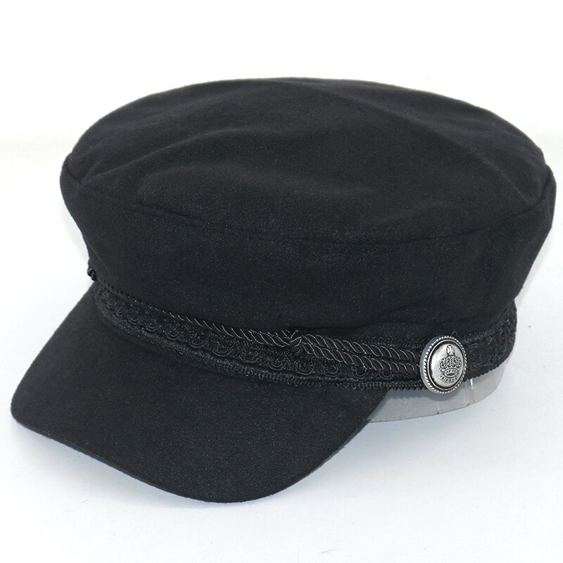 Mannen vrouwen mode baretten voor herfst winter warme wollen baret hoeden zwart gebogen marine caps alle matched