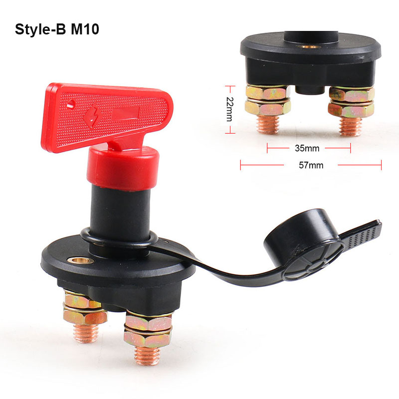Auto Battery Disconnect Switch 12V 24V 48V Marine 300A Car Dual Battery Switch 3 Position Battery Selector Switch for Car Boat: Style-B M10