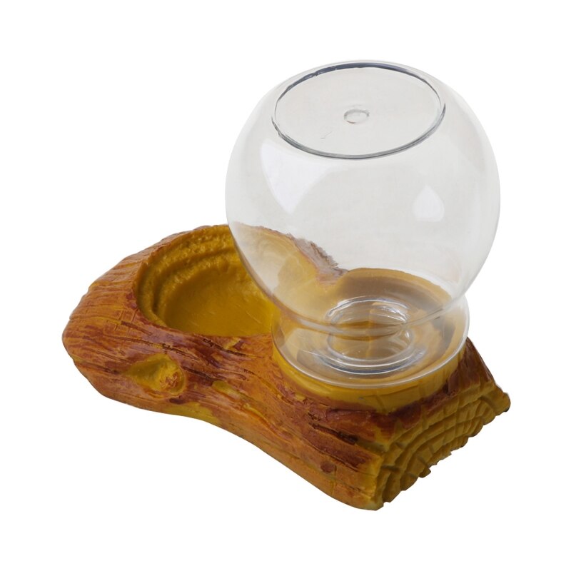 Pet Reptile Automatic Waterer Feeder Basin Simulation Bark Turtle Lizard Bowl