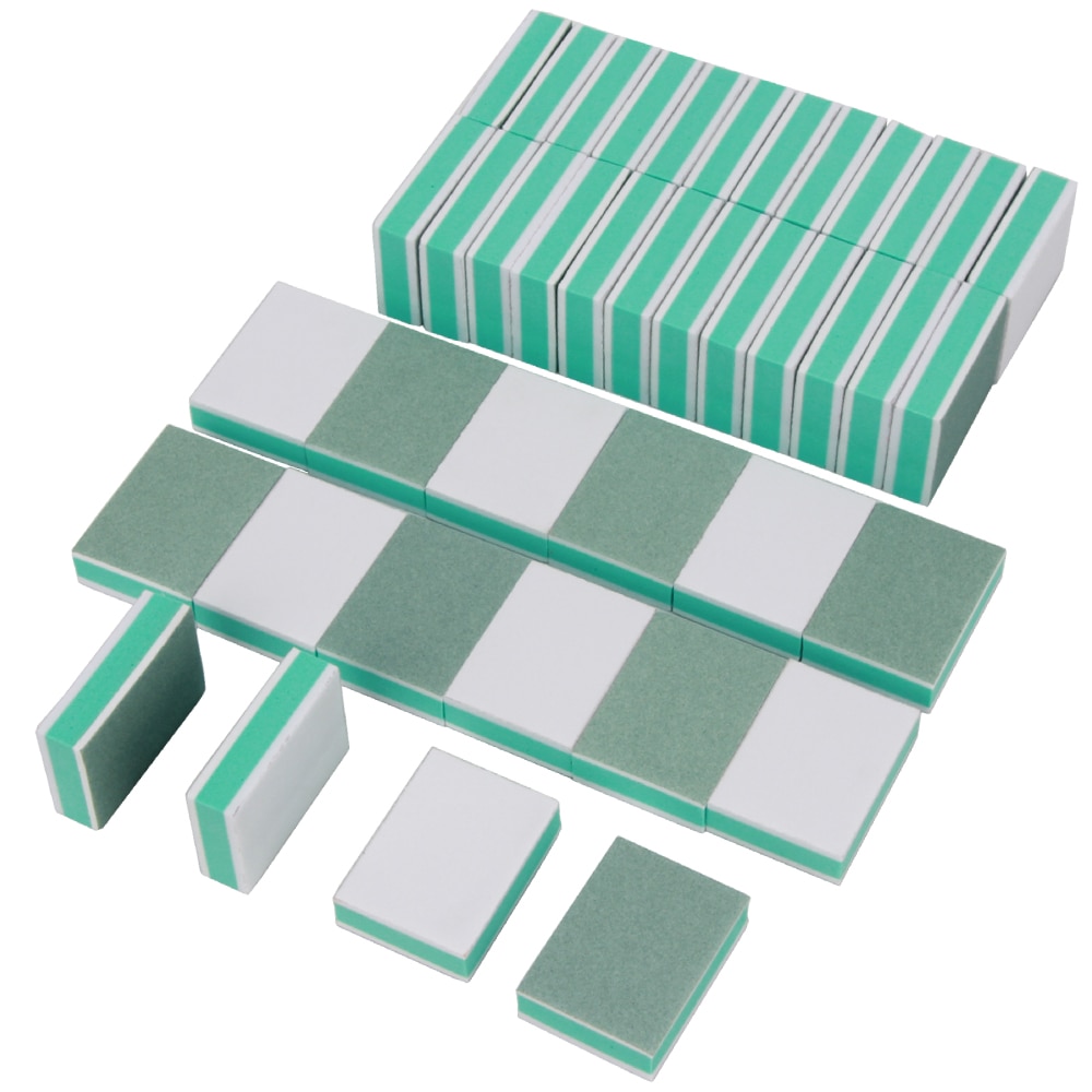 50Pcs Nail Sponge Sanding Block Nail Buffer 400/3000 Grit Pedicure Manicure Small Files Fingernail Buffing Tool