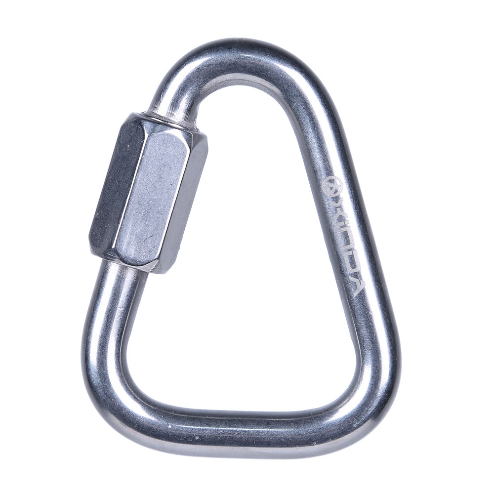 60KN 316 Edelstahl Dreieck Karabiner Schraube Verriegelung Haken Klettern Bergsteigen Klettern Zubehör