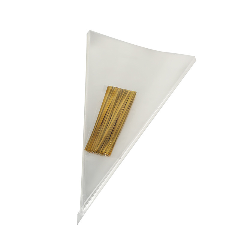 Products In Stock Transparent Triangle Bag Candy Ice Cream Cone Chocolate Popcorn Packaging Festival Party Food Baking