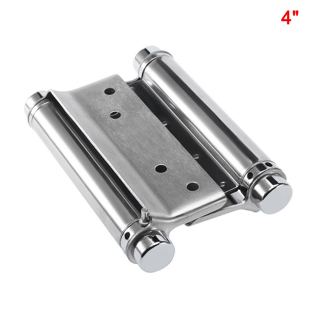 2 Pcs Stainless Steel Double Action Spring Door Hinge Durable for Cafe Bar Saloon JA55