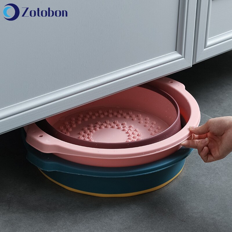 Zotobon badeværelset foldbare håndvaske bærbare håndvaske sammenklappeligt tøjvask karre husholdningsvaske fodmassage håndvaske  f264