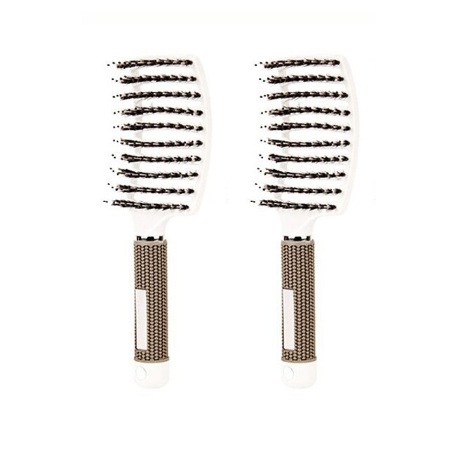 Brosse-cepillo de pelo para masaje del cuero cabelludo, 2 uds., peine para masaje del cuero cabelludo, cerdas de nailon, para mujeres, cepillo de pelo para desenredar, herramientas de estilo de peluquería: 2pcs White