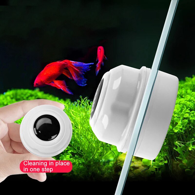 Fish Tool Mini Round Magnetic Aquarium Fish Tank Glass Algae Glass Cleaner Scrubber Floating Clean Brush
