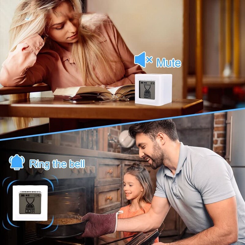 Kitchen Timer Digital Cooking Timer Night Light Countdown Stopwatch Timer Square Timers Time Management