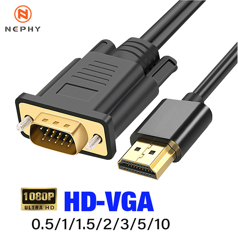 HDMI-Kompatibel zu VGA Adapter Connecto Linie Konverter Kabel 0,5 m 3 m 5 m 10 m FHD 1080P Für Desktop Laptop PC TV Monitor Projektor