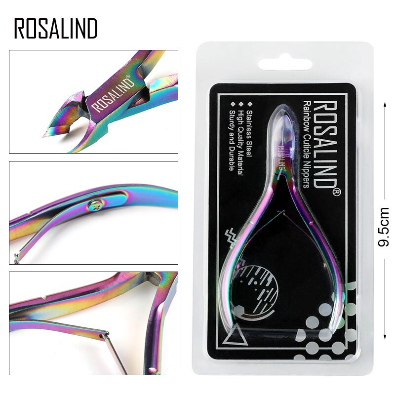 ROSALIND 1pc Cuticle Schaar Clipper Professionele Rvs Shears Voor Nagels Manicure Tool Exfoliërende Nail Art Clippers: 01