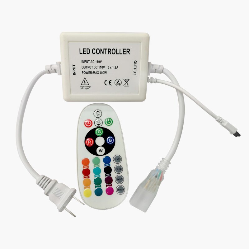 LED RGB IR Remote Controller AC 110V RGB Strip Controller 24 Toetsen 16 Kleuren 400W Draadloze Neon Light strips Controller US Plug