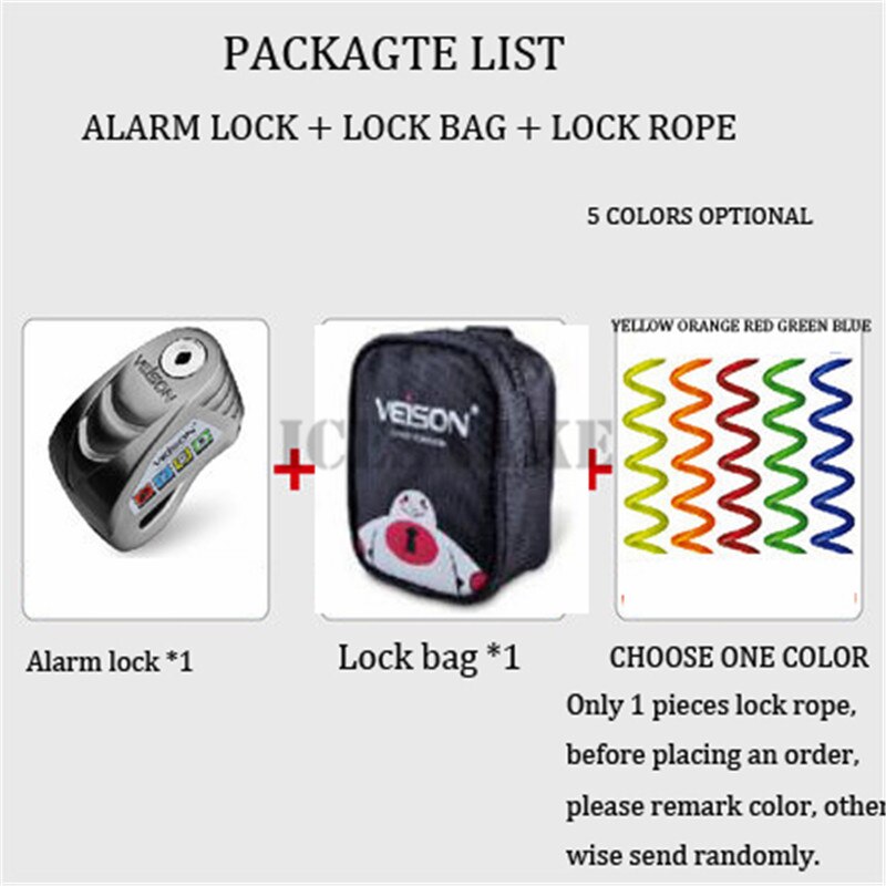 Veison motorfiets alarm waterdicht fietsalarm quad slot scooter schijfrem fietsslot motorfiets anti-diefstal motopadlock accessoires: Legering sl e set