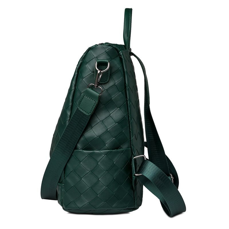 Green Women Backpack Leather School Backpacks for Teenage Girls Large Travel Shoulder Bags Mochila Feminina Rucksack Bag