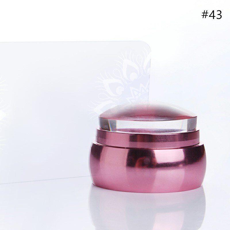 1Pc Silicone Head Nail Art Stamper Scraper Clear Jelly Silicone Stamper for Nail Stamping Plate Scraper Nail Art Tools: 43