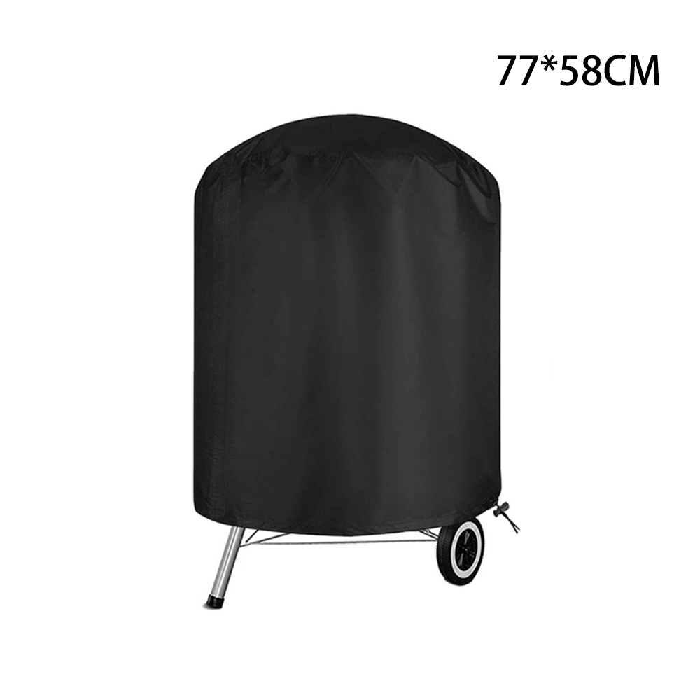 Cubierta de parrilla redonda para barbacoa, cubierta de parrilla de Gas, Protector de parrilla doble resistente: 77x58cm