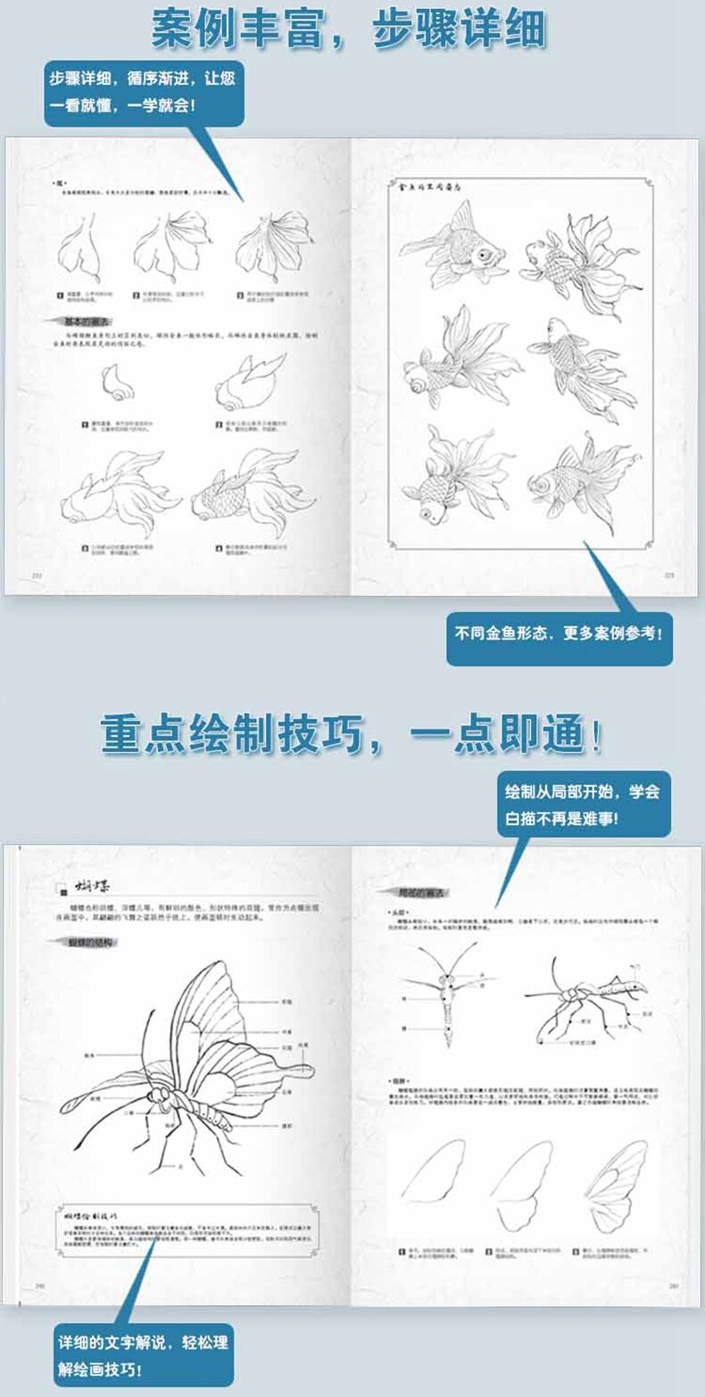 Line drawing techniques from introduction to proficient in fine brushwork figure painting techniques of flower painting book