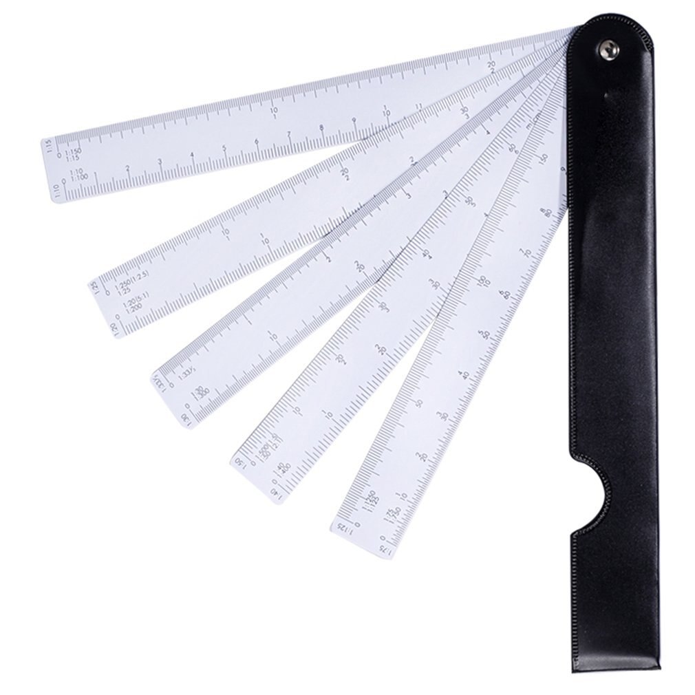 Fan-shaped ruler 5 set scale multi-function fan-shaped scale