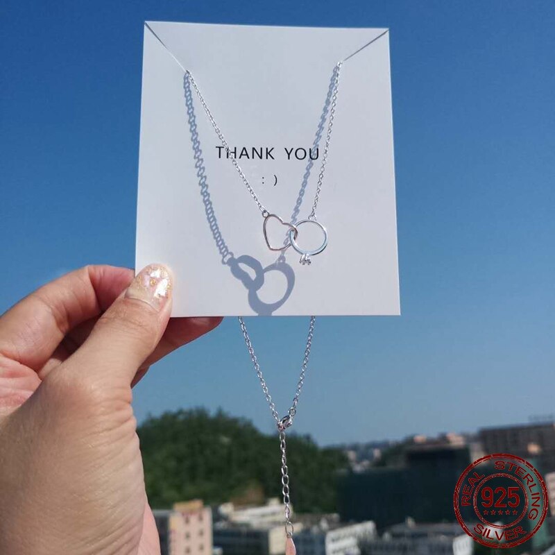 Doppio anello chiusura corta chiusura a forma di gatto collana con ciondolo a stella per regalo di gioielli in zircone CZ moda donna
