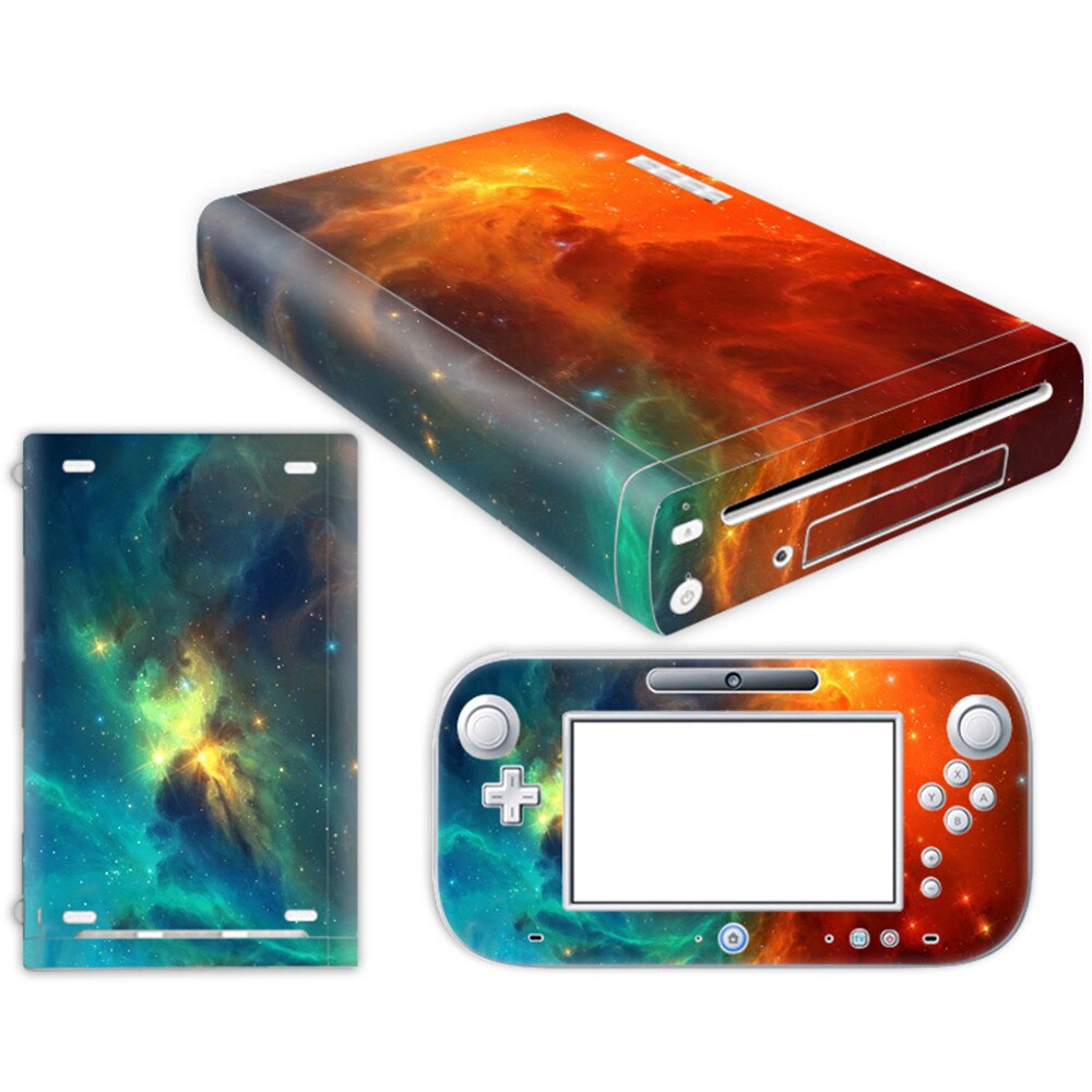 PVC printing skin vinyl stickers for wii u console and controller: TN-WiiU-0345