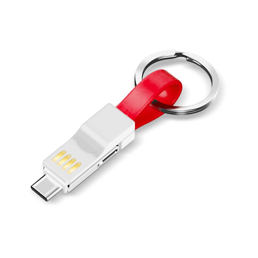 3 w 1 magnetyczny breloczek mikro USB rodzaj-c kabel robić ładowania danych dla iphone'a z systemem android: czerwony