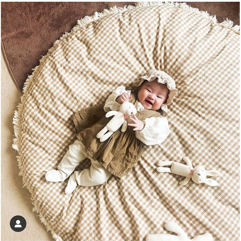 95cm baby legemåtte børn nyfødte baby spædbarn krybende tæppe bomuld runde gulvtæppe tæpper måtte fotografering rekvisitter til børn