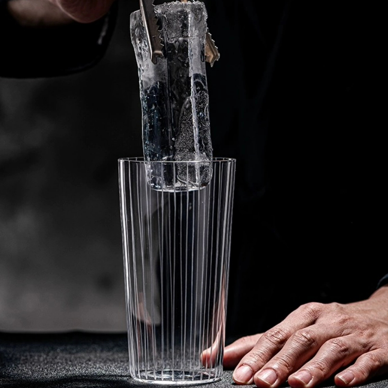 Vasos de cóctel grabados de estilo japonés, tazas de Colin de vidrio grabadas simples, taza larga para bebidas, taza Highball, accesorios para Bar en casa
