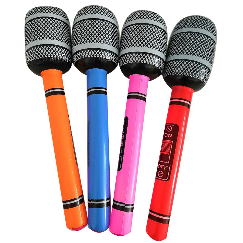 Inflatable Mic Microphone Blow Up Karaoke Water Sports Swimming Toy Party Toy Prop Kids Summer Pool Accessories 35cm/80cm