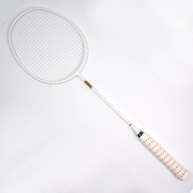 100% Full Carbon Fiber Ultralight 8U 60g Badminton Rackets With Bags Strings 22-30LBS G5 Racquet Sports For Adult: White