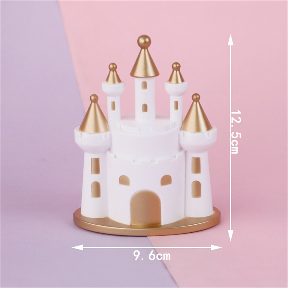 Linna kakku topper cupcake koristelu juhla syntymäpäivä prinsessa prinsessa lapset suosivat kodin kirjoituspöytä auton sisustus hääkakun lippu: Kulta-