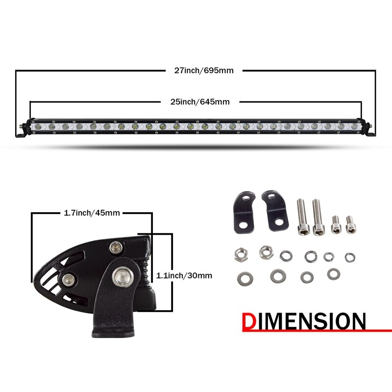 PICAA 20 Pouces 180W Barre LED 4x4 avec Kit de Câblage, 12V 24V 6000K Blanc Barre Lumineuse LED Voiture Rampe Led Imperméable pour Camion Off Road ATV SUV Tracteur PICAA 20 Pouces 180W Barre LED 4x4 avec Kit de Câblage, 12V 24V 6000K Blanc Barre Lumineuse LED Voiture Rampe Led Imperméable pour Camion Off Road ATV SUV Tracteur