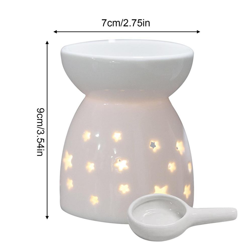 Ceramic Oil Burner With Candle Holder Romantic Tealight Candle Holder Essential Oil Incense Aroma Diffuser Oil Stove Home Decor: Dark Grey