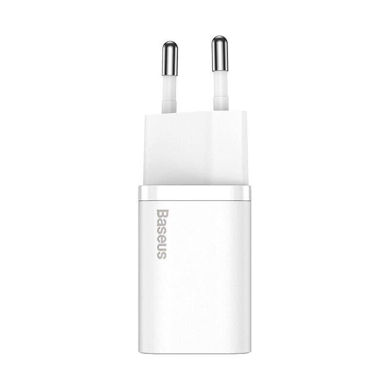 Baseus 20W Pd Super Si Usb C Lader Voor Iphone 12 Pro Max Ondersteuning QC3.0 Snel Opladen Draagbare Telefoon oplader Voor Ip 11 Pro Max: EU White