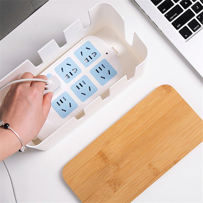 Caja de almacenamiento de enchufes multifuncional, caja organizadora de cables USB para fuente de alimentación de escritorio, caja de almacenamiento de cables Hub para cargador