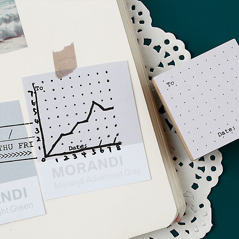 Vintage dagelijkse plan serie houten stempel datum grandado