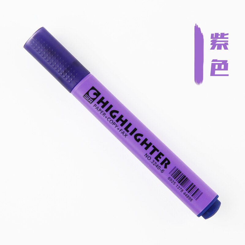 STA-rotuladores fluorescentes de 8 colores para papel, rotuladores de dibujo para la escuela, suministros de oficina, papelería: Purple