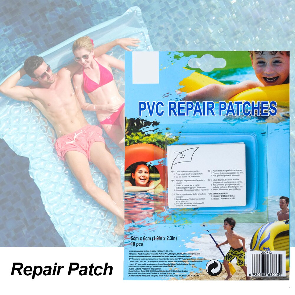 Parche de reparación de flotador de natación, cinta de reparación de juguetes inflables de PVC, anillo de natación transparente, accesorios adhesivos para botes de aire, 10 Uds.