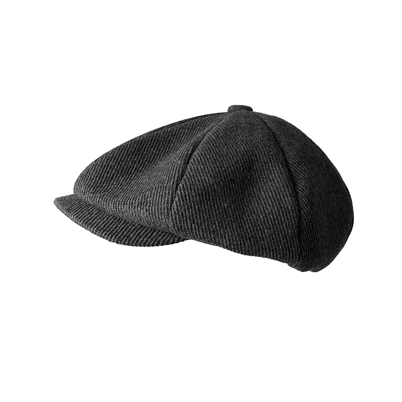 Black Newsboy Hat Top Grade Man Newsboy Caps Octagonal Tweed Warm Winter Berets Hat Male Female Gatsby Flat Caps BLM08