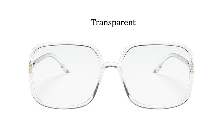 Oversized Square Glasses Women Clear Black Big Frame Retro Transparent Optical Computer Glasses Frame Eyeglasses: Transparent