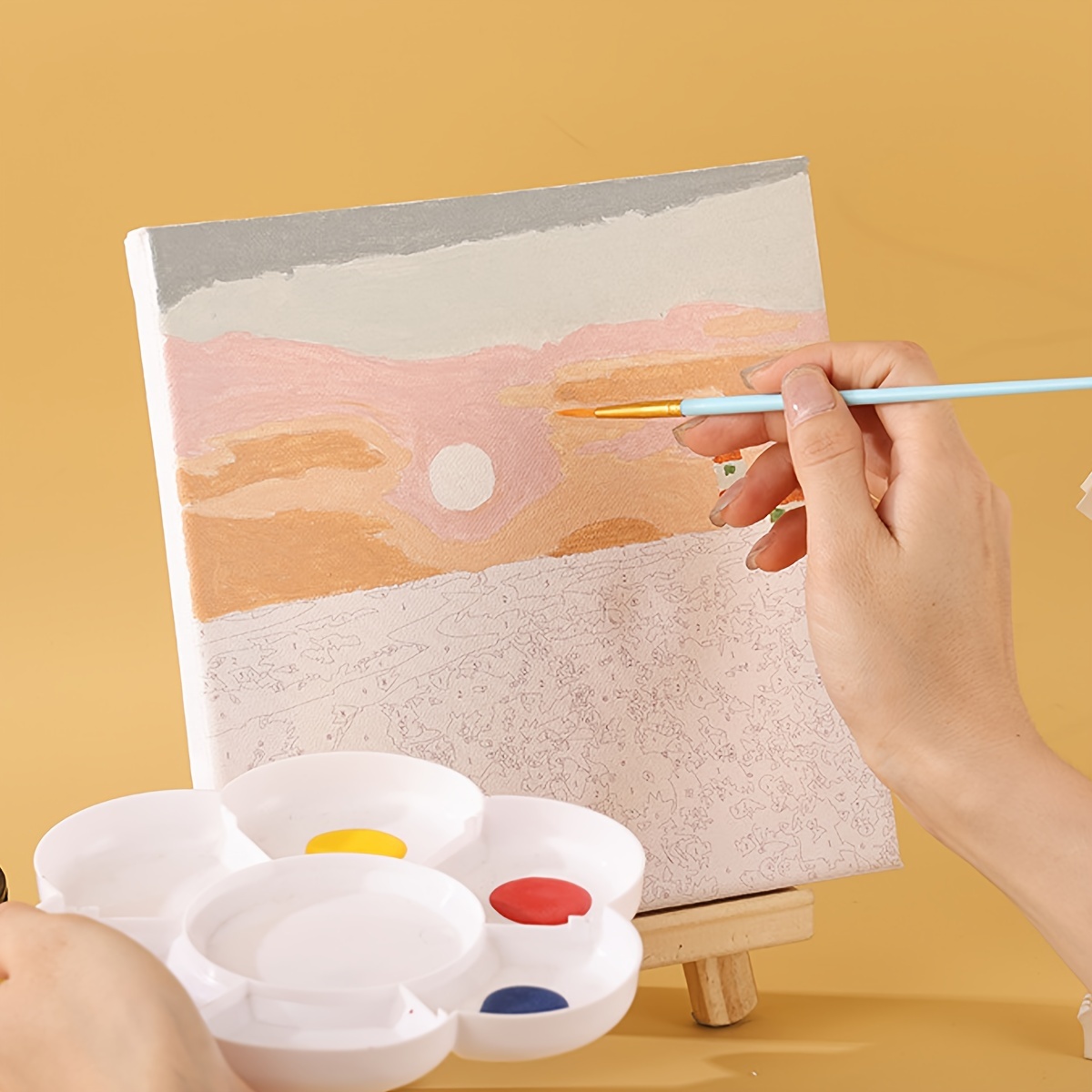 Juego de pinceles de 22 piezas: pincel de plástico para acrílico, acuarela, pintura al óleo para lienzo, tela y manualidades de papel, suministros de pintura