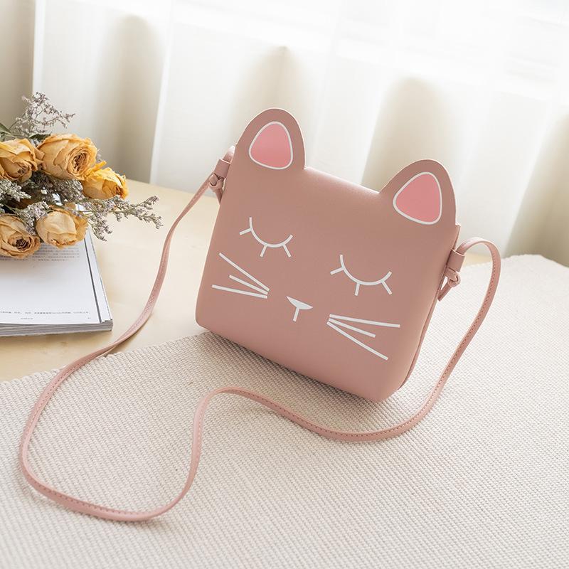 PinShang Damen Kinder One-schulter Katze Muster Satchel Mini Telefon Tasche